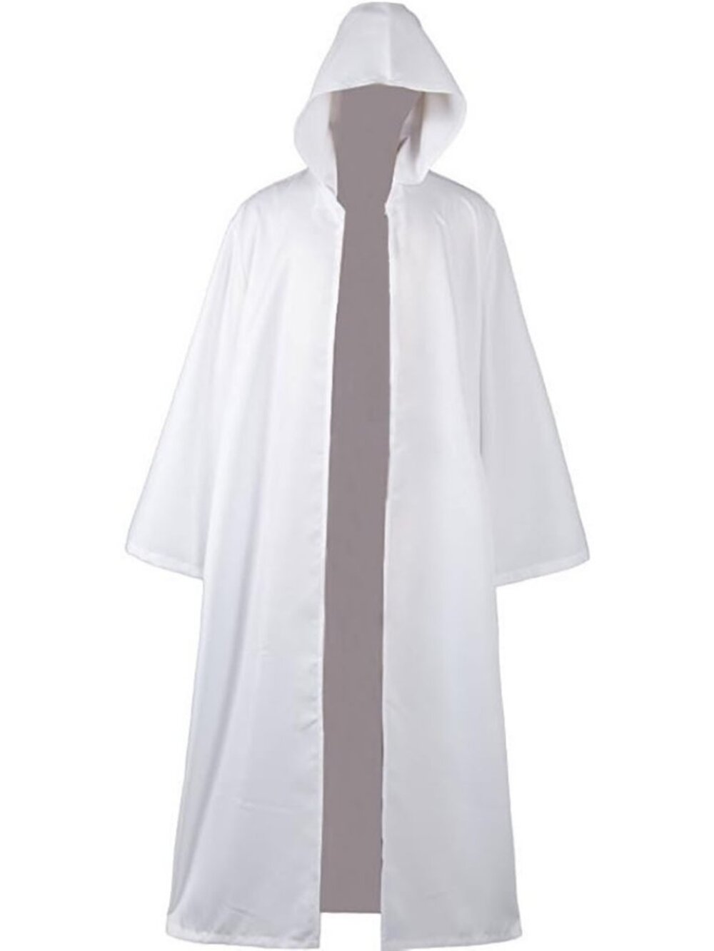 Men's White Classic Medieval Cosplay Capes Hooded Cloak Halloween Costume